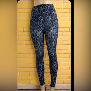 Bally Wild Blue and Black Patterned Leggings